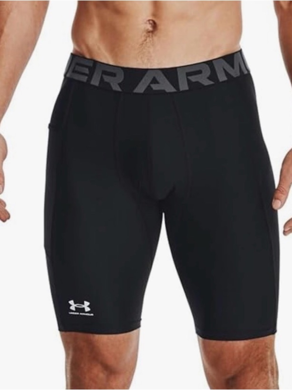 Under Armour Black Athletic Compression Shorts with Logo Waistband